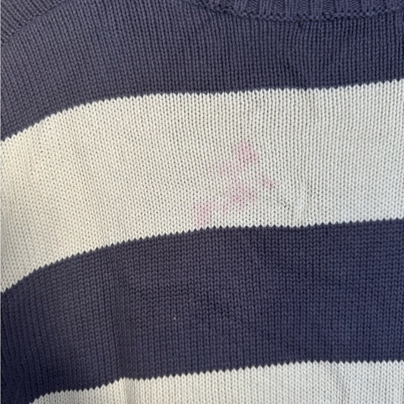 Brandy Melville Navy and White Striped Crewneck knit Sweater - Picture 5 of 6